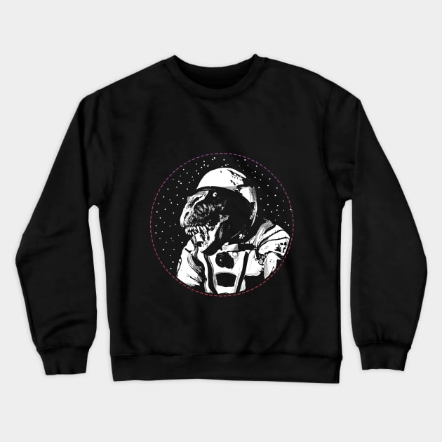 Astronaut Dinosaur Funny Crewneck Sweatshirt by Ali Kalkanlı